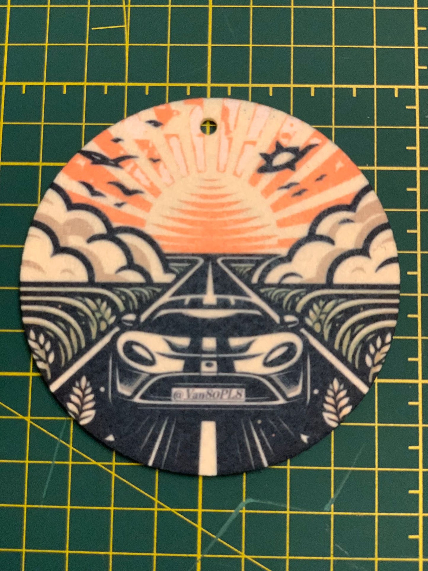 Fields Drive Car Air Freshener - Van80pl8 - Front side