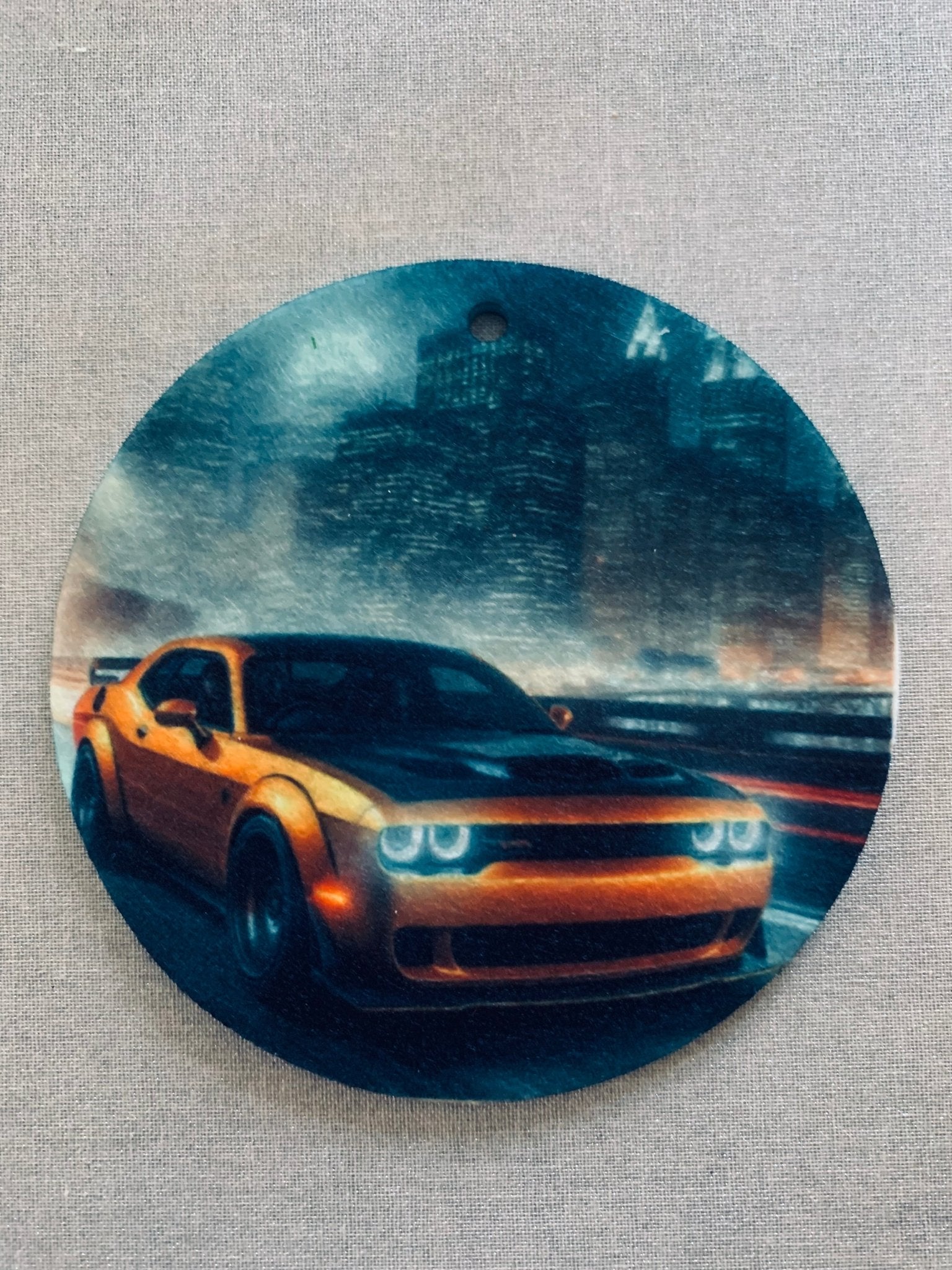 Challenger Hellcat Car Air Freshener - Van80pl8 - Front side