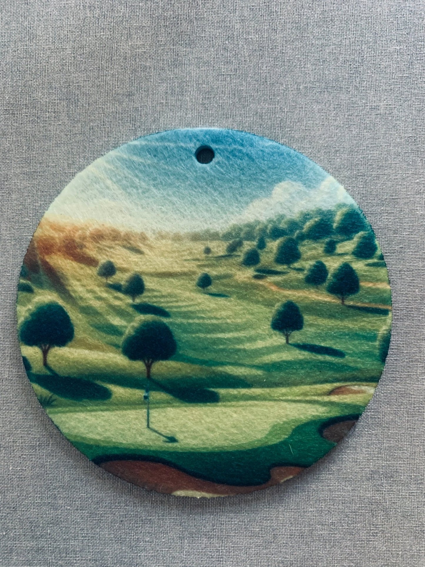 Grassy Golf Car Air Freshener - Van80pl8 - Front side