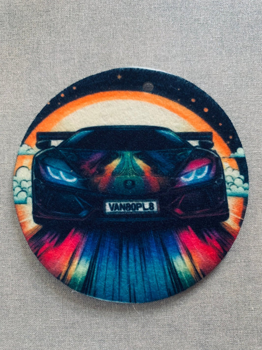 Rainbow Bridge Drive Car Air Freshener - Van80pl8 - Front side