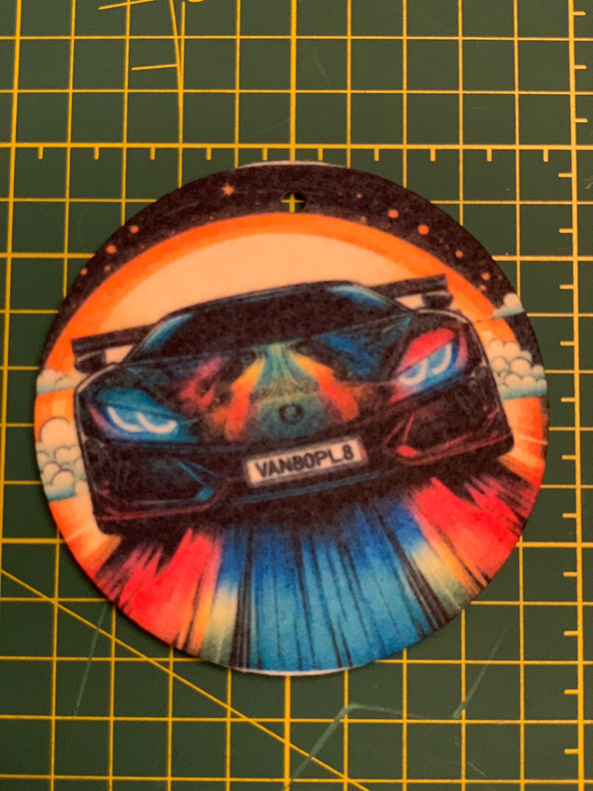 Rainbow Bridge Drive Car Air Freshener - Van80pl8 - Front side